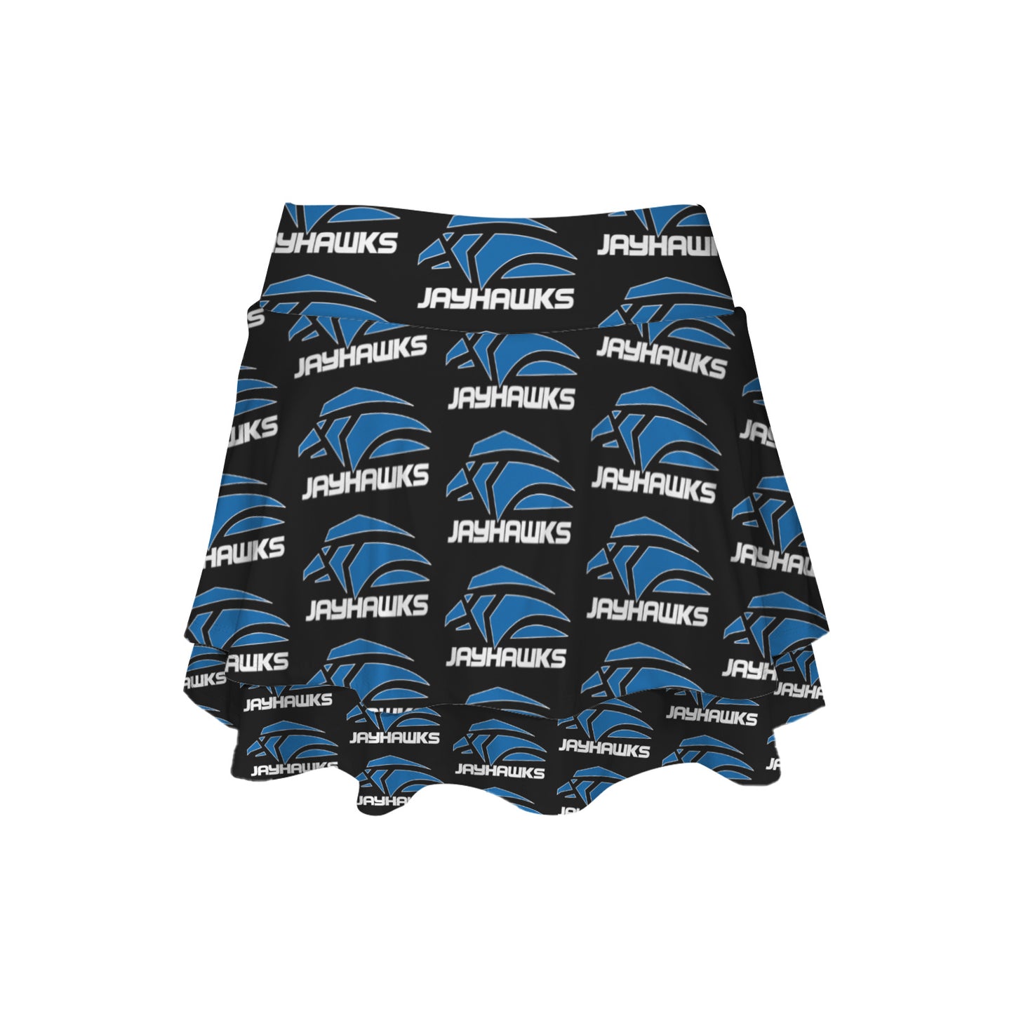 High Waist Layered Ruffle Pockets Sports Skirt