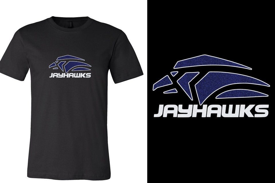 Jayhawks Logo 1 - glitter 2-color Unisex t-shirt