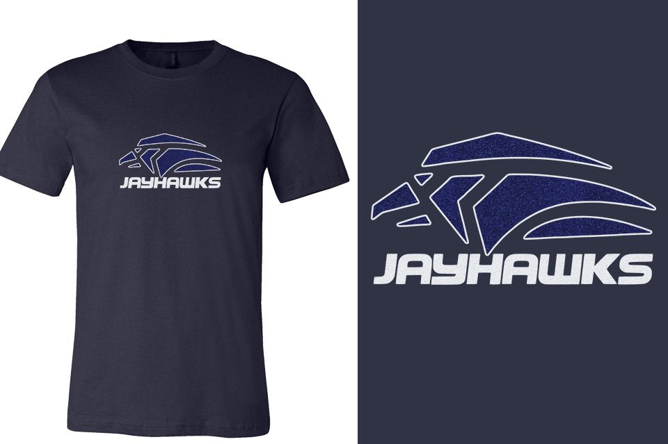 Jayhawks Logo 1 - glitter 2-color Unisex t-shirt