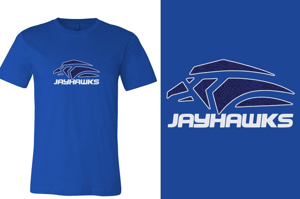 Jayhawks Logo 1 - glitter 2-color Unisex t-shirt