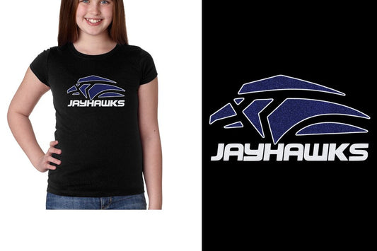 Jayhawks Logo 1 - glitter 2-color Girls' Princess T-Shirt