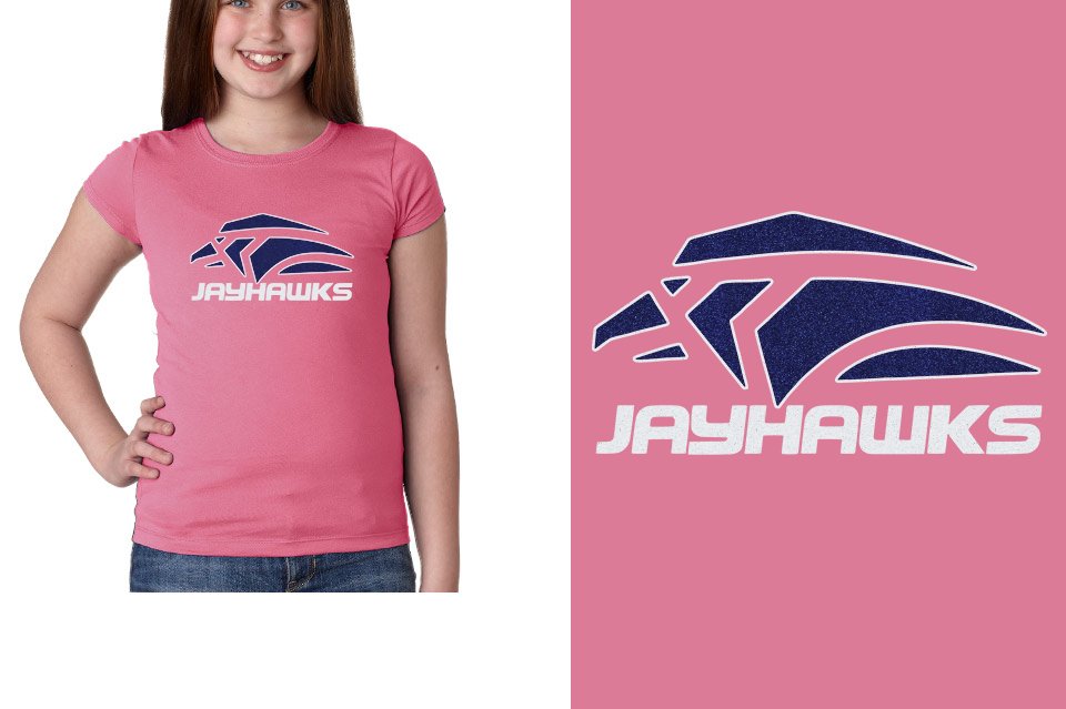 Jayhawks Logo 1 - glitter 2-color Girls' Princess T-Shirt