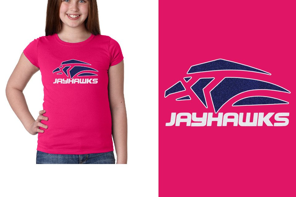 Jayhawks Logo 1 - glitter 2-color Girls' Princess T-Shirt