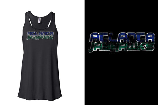 Rhinestones ATLANTA JAYHAWKS stones 3-color Youth Flowy Racerback Tank