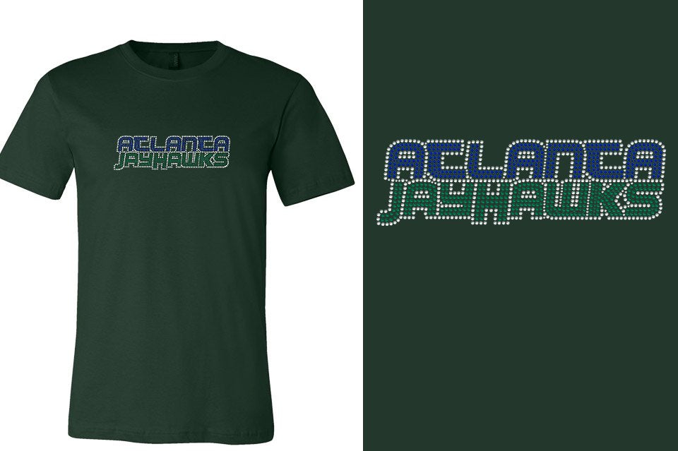 Rhinestones ATLANTA JAYHAWKS stones 3-color Unisex t-shirt
