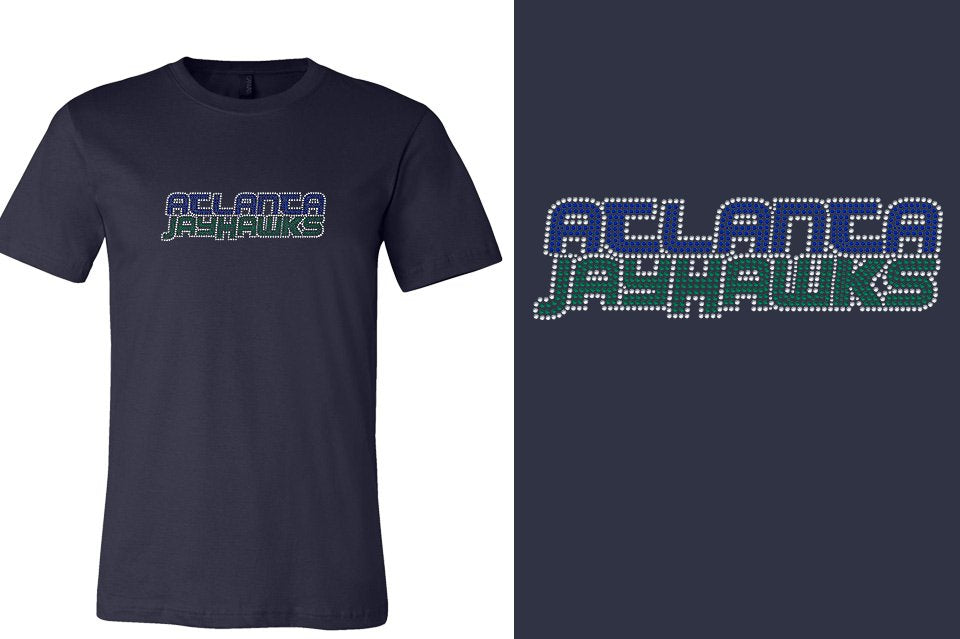 Rhinestones ATLANTA JAYHAWKS stones 3-color Unisex t-shirt