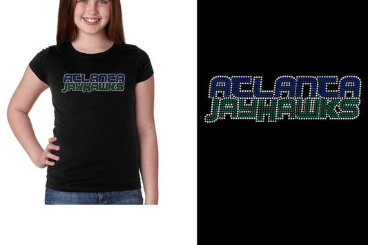 Rhinestones ATLANTA JAYHAWKS stones 3-color Girls' Princess T-Shirt