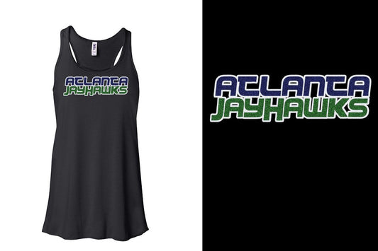 ATLANTA JAYHAWKS Logo 2 glitter - 3-color Youth Flowy Racerback Tank