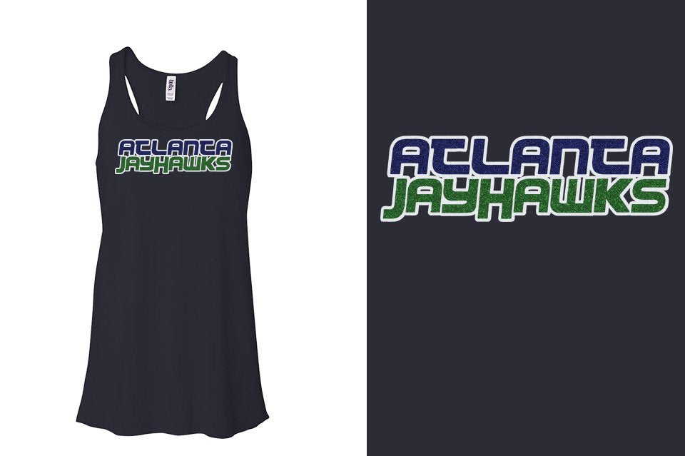ATLANTA JAYHAWKS Logo 2 glitter - 3-color Youth Flowy Racerback Tank