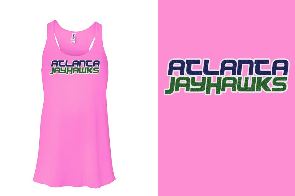 ATLANTA JAYHAWKS Logo 2 glitter - 3-color Youth Flowy Racerback Tank