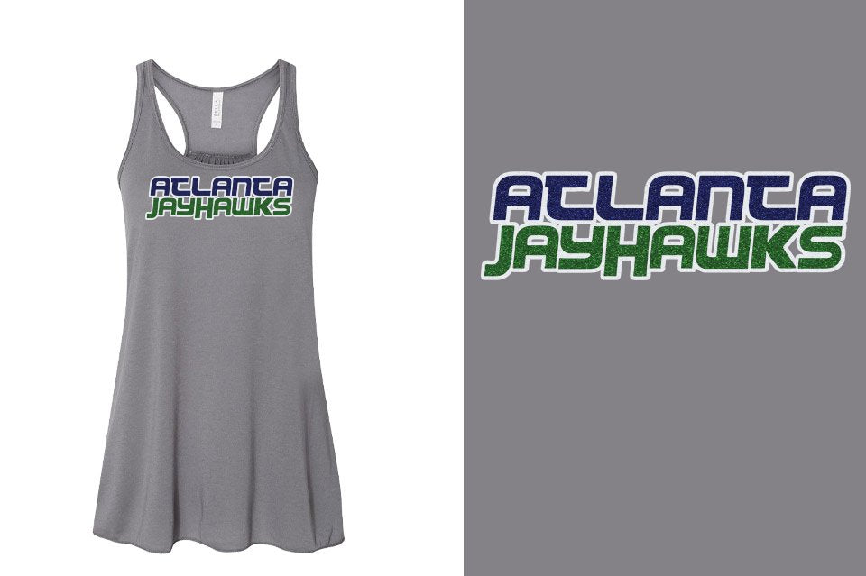 ATLANTA JAYHAWKS Logo 2 glitter - 3-color Youth Flowy Racerback Tank