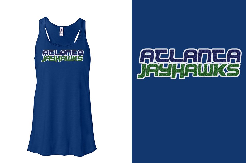 ATLANTA JAYHAWKS Logo 2 glitter - 3-color Youth Flowy Racerback Tank
