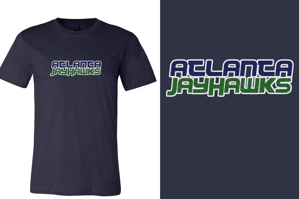 ATLANTA JAYHAWKS Logo 2 glitter - 3-color Unisex t-shirt