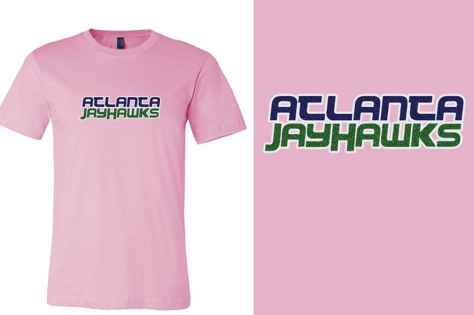 ATLANTA JAYHAWKS Logo 2 glitter - 3-color Unisex t-shirt