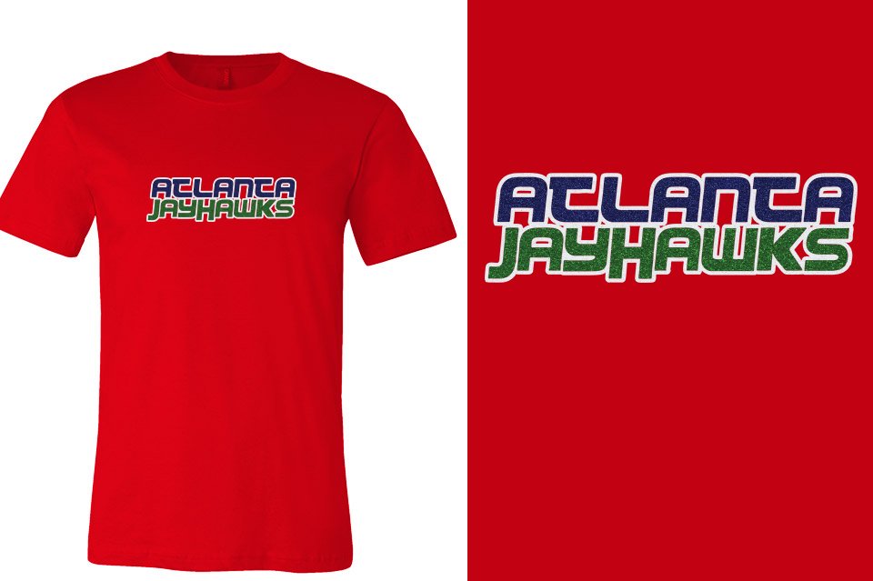 ATLANTA JAYHAWKS Logo 2 glitter - 3-color Unisex t-shirt