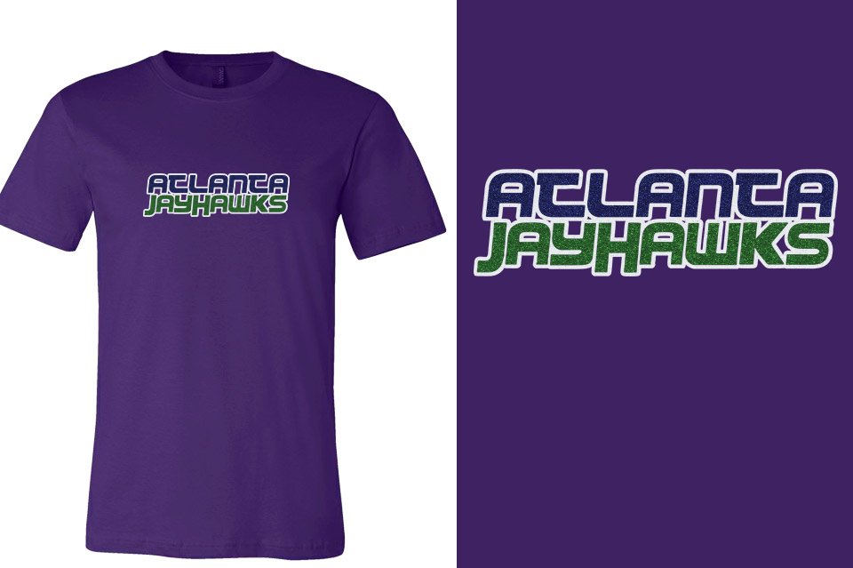 ATLANTA JAYHAWKS Logo 2 glitter - 3-color Unisex t-shirt