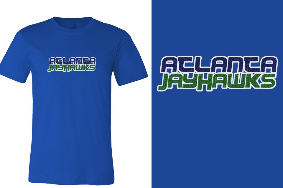 ATLANTA JAYHAWKS Logo 2 glitter - 3-color Unisex t-shirt