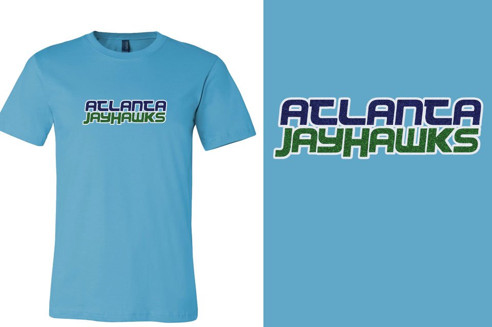 ATLANTA JAYHAWKS Logo 2 glitter - 3-color Unisex t-shirt