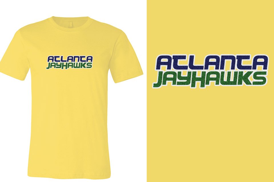 ATLANTA JAYHAWKS Logo 2 glitter - 3-color Unisex t-shirt