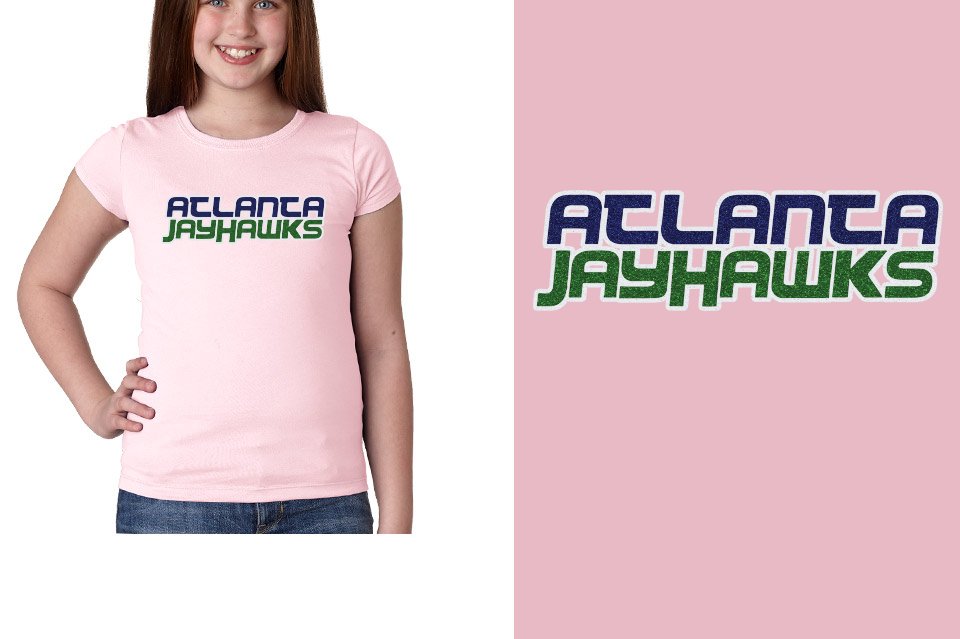 ATLANTA JAYHAWKS Logo 2 glitter - 3-color Girls' Princess T-Shirt