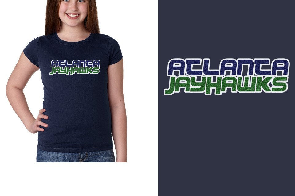 ATLANTA JAYHAWKS Logo 2 glitter - 3-color Girls' Princess T-Shirt