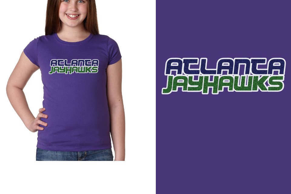 ATLANTA JAYHAWKS Logo 2 glitter - 3-color Girls' Princess T-Shirt