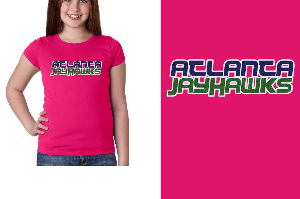 ATLANTA JAYHAWKS Logo 2 glitter - 3-color Girls' Princess T-Shirt