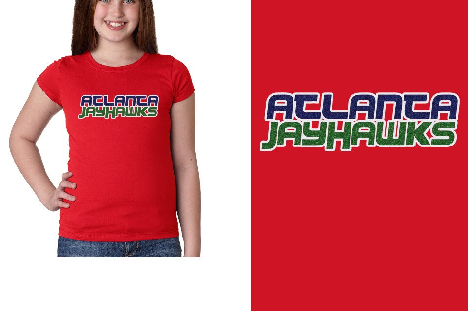 ATLANTA JAYHAWKS Logo 2 glitter - 3-color Girls' Princess T-Shirt