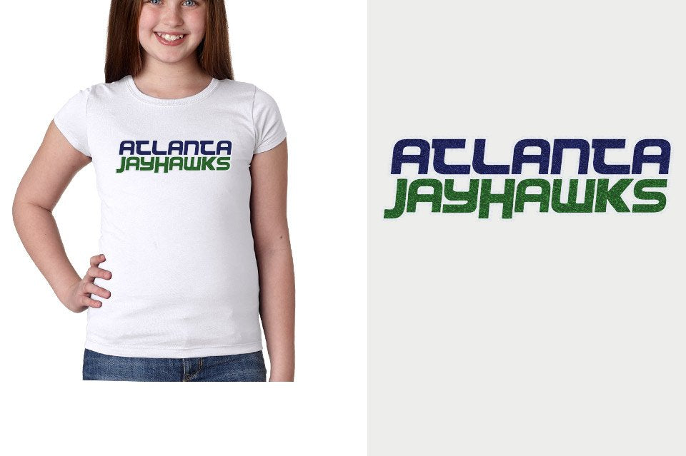 ATLANTA JAYHAWKS Logo 2 glitter - 3-color Girls' Princess T-Shirt