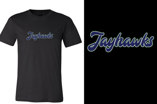 Jayhawks text glitter 3-color Unisex t-shirt