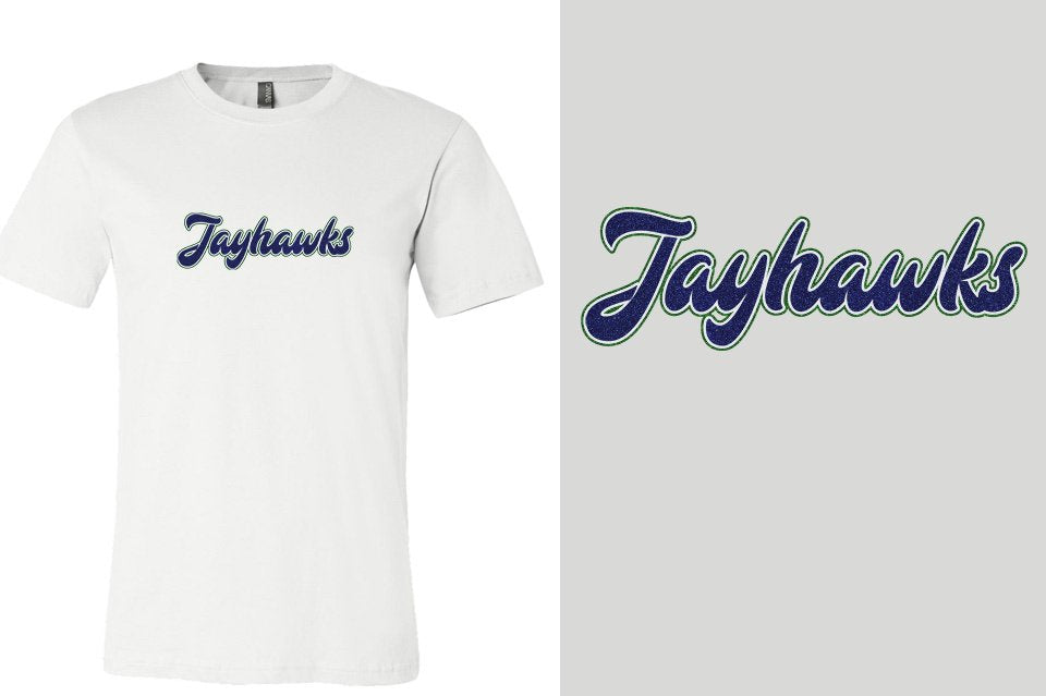 Jayhawks text glitter 3-color Unisex t-shirt