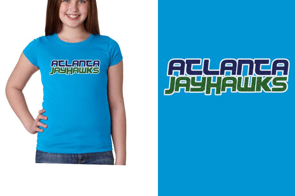 ATLANTA JAYHAWKS Logo 2 glitter - 3-color Girls' Princess T-Shirt
